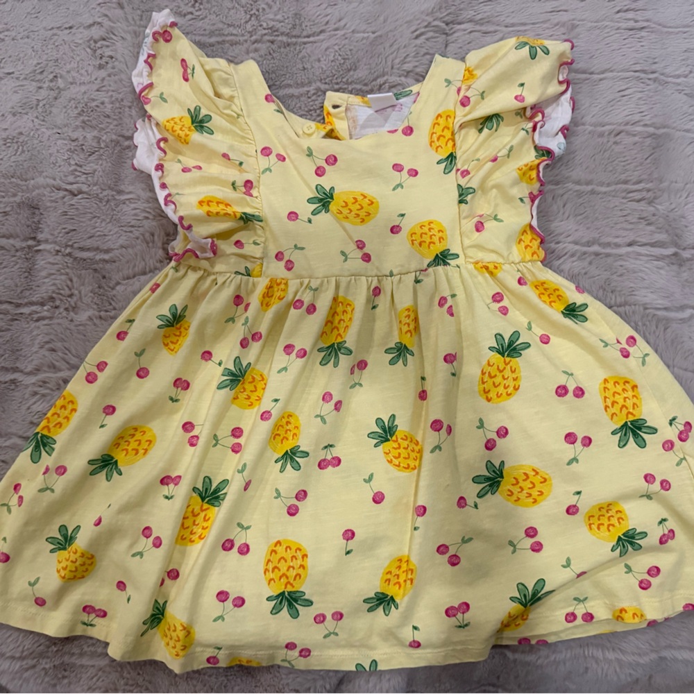 Yellow Pineapple Toddler Dress
